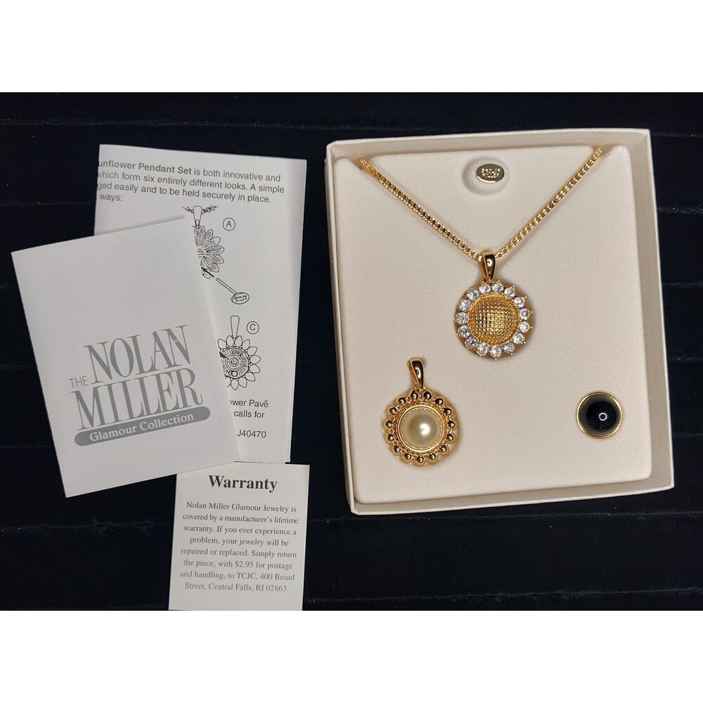 Nolan Miller 1990s Vintage New Gold Plated Crystal 6 In 1 Necklace Set 24”